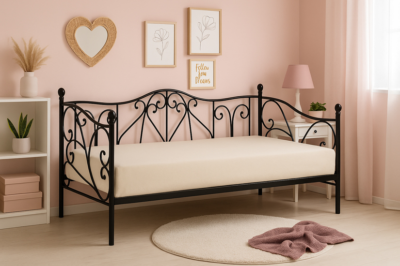 wizualizacja czarnego łózka