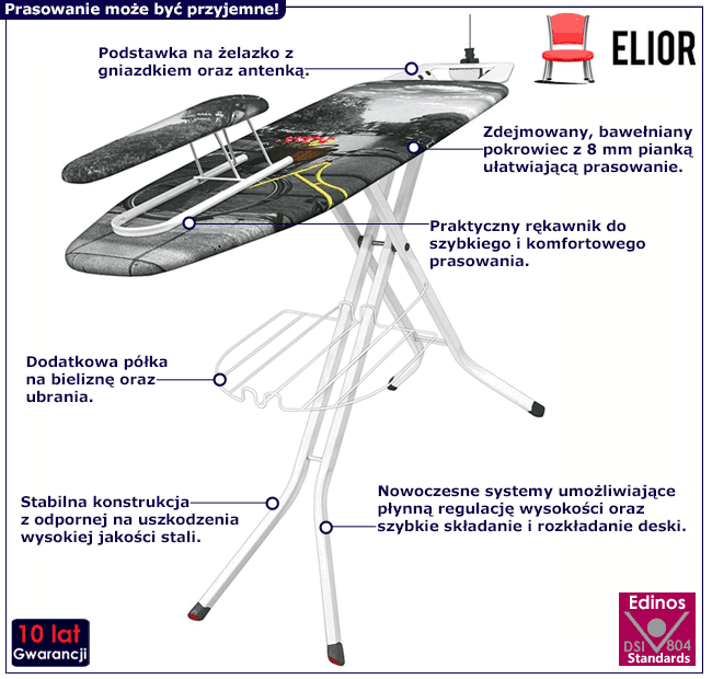 Składana deska do prasowania z rękawnikiem Xandi 3X