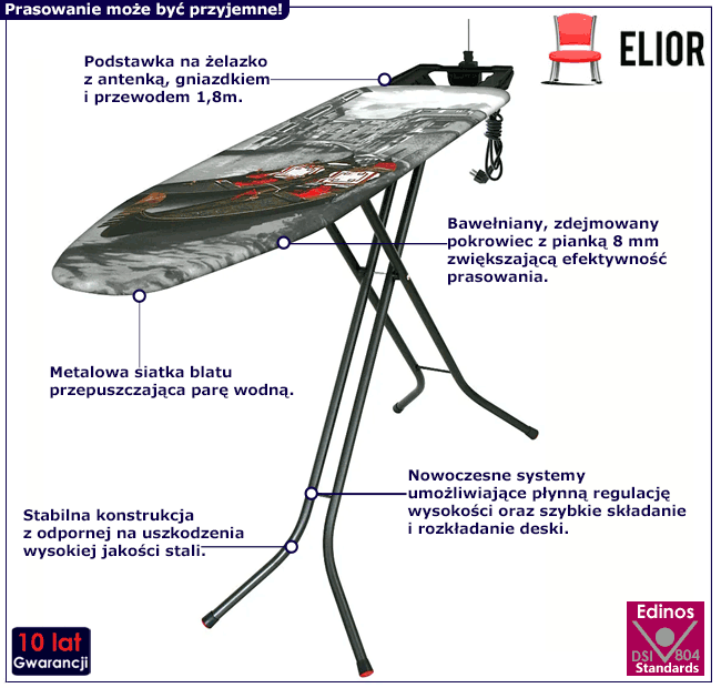 Deska do prasowania z gniazdkiem i podstawką Alegra 4X