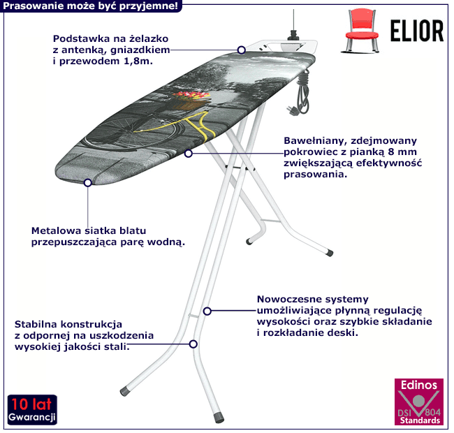 Deska do prasowania z gniazdkiem i przedłużaczem Friko 3X