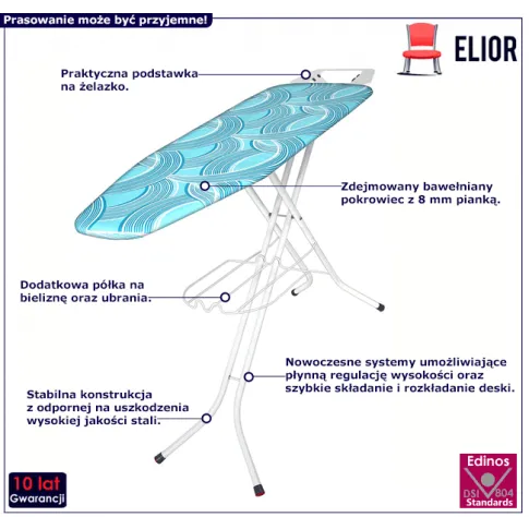 deska do prasowania niebieska temida
