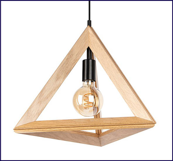 Drewniana lampa wisząca geometryczna A133-Krigo