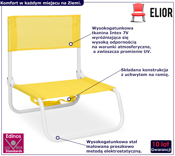 Żółte krzesło plażowe Erlixo