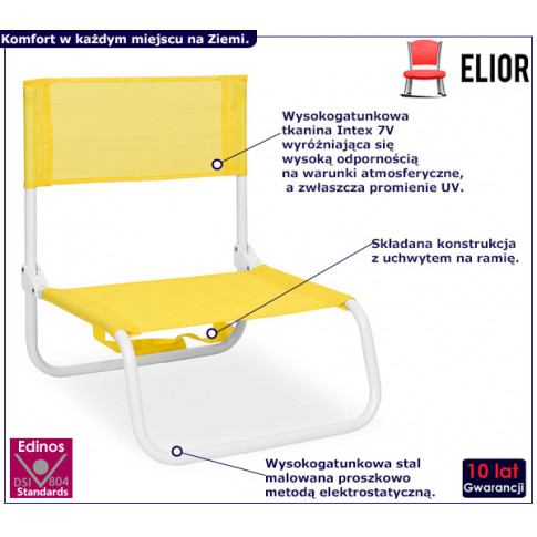 Żółte składane krzesło Erlixo