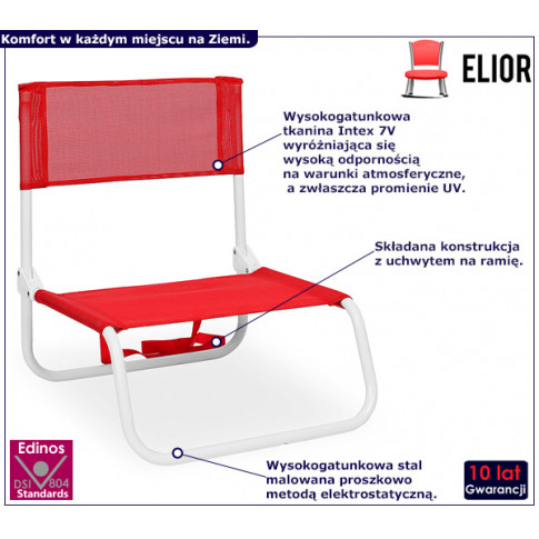 Czerwone krzesło plażowe Erlixo