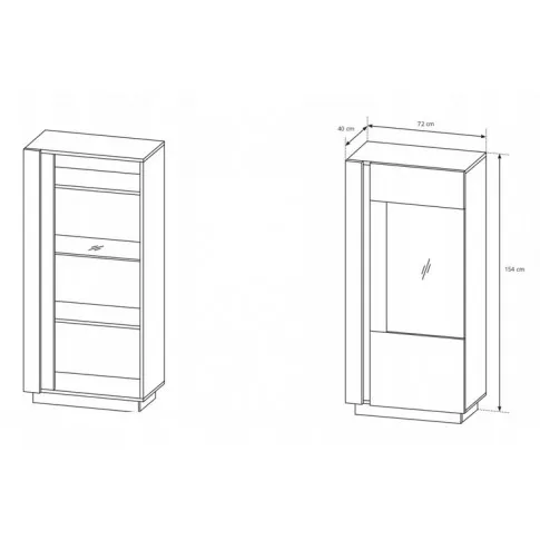 wymiary witryny niskiej 72cm Medina 5X