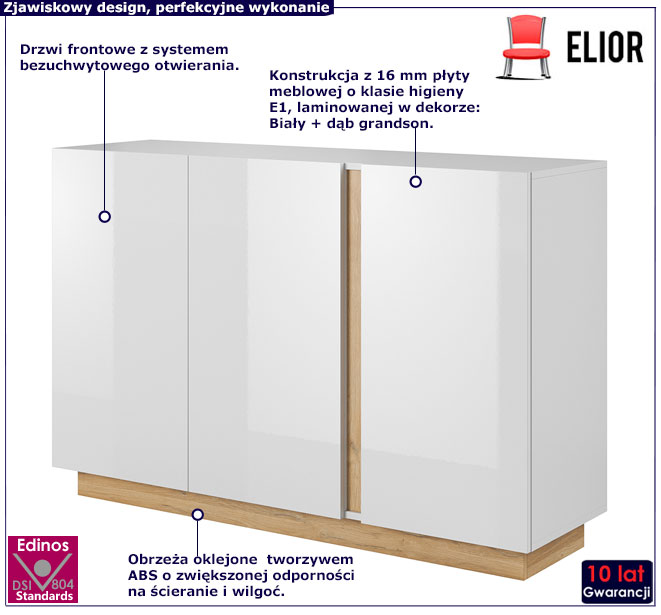 Nowoczesna komoda trzydrzwiowa Apso 7X