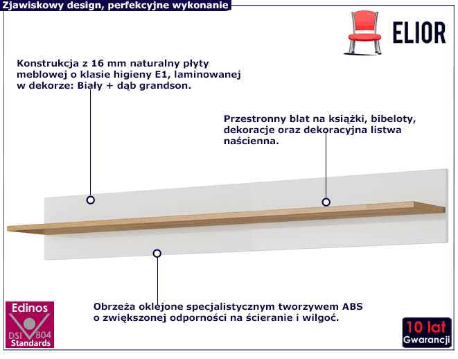 Półka ścienna na dekoracje Apso 8X
