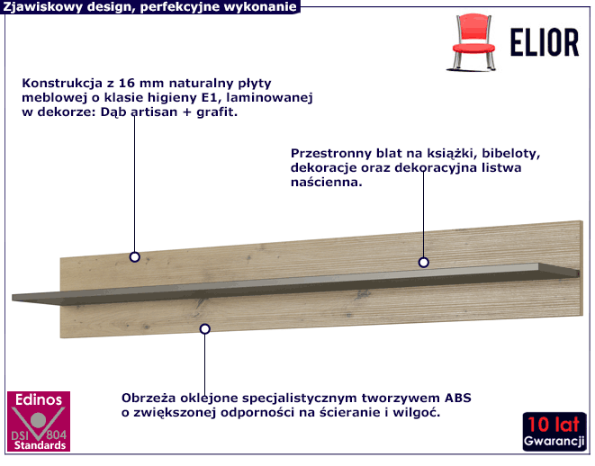 Półka ścienna na dekoracje Medina 8X