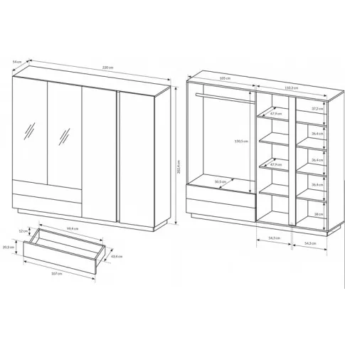 Wymiary szafy Medina 11X