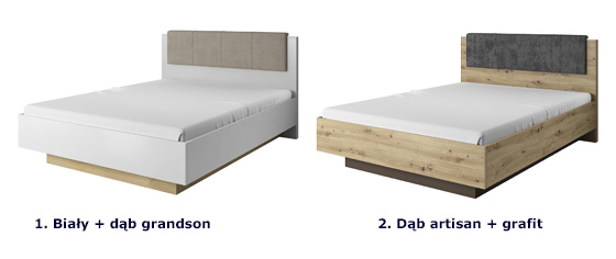 Kolorystyka dwuosobowego łóżka Apso 13X