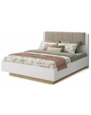 Łóżko podwójne biały + dąb grandson 160x200 - Apso 13X w sklepie Edinos.pl