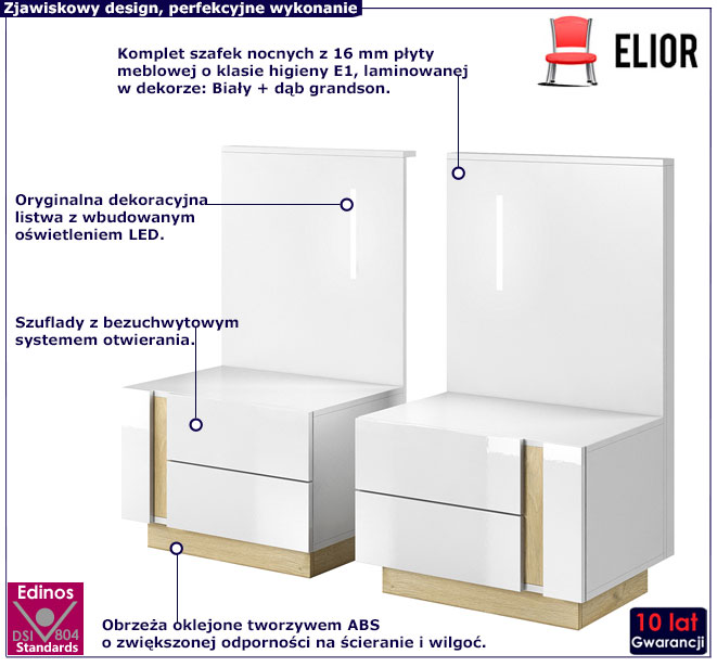 Komplet 2 szafek nocnych Apso 14X