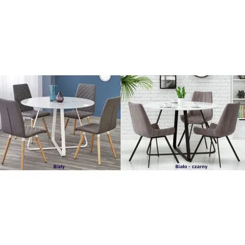 Szczegółowe zdjęcie nr 4 produktu Stół okrągły szklany Virgo - biały