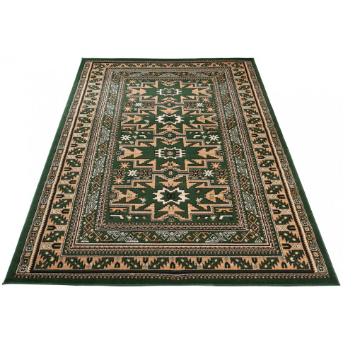 Zielony dywan w rustykalnym stylu - Lano 5X