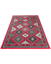 Czerwony prostokątny dywan w stylu retro - Lano 6X w sklepie Edinos.pl