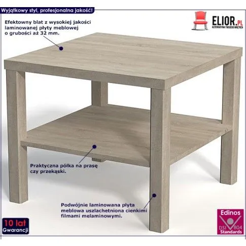 Fotografia Ława kwadrat Cecil - dąb sonoma z kategorii Ławy i stoliki