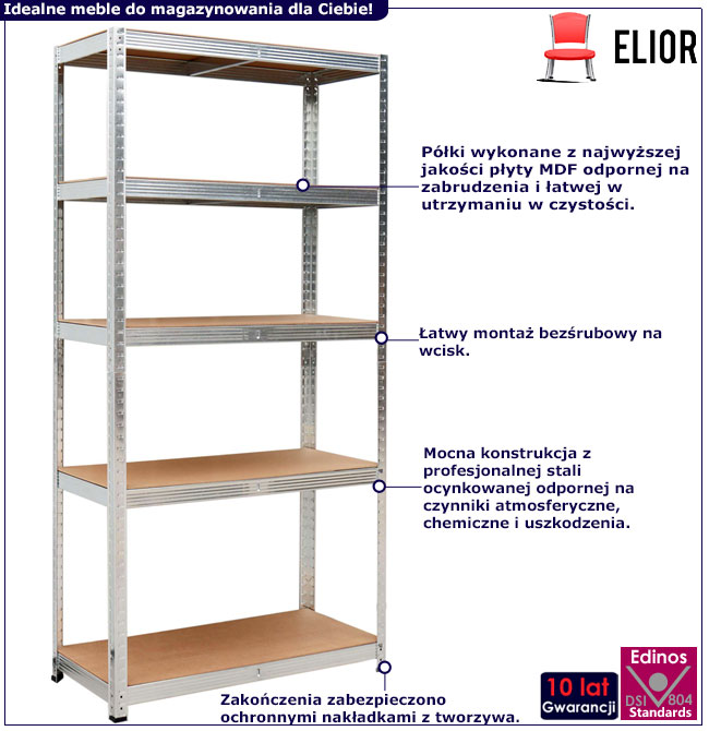 Infografika srebrnego regału magazynowego Arfi 3X