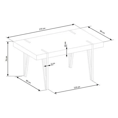 Szczegółowe zdjęcie nr 4 produktu Stół w stylu industrialnym Lofter - dąb san remo