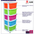 Infografika dziecięcej szafki z 5 szufladami na zabawki Pinki 3X