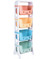 Kolorowa szafka na zabawki na kółkach - Pinki 4X w sklepie Edinos.pl