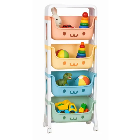 regal z zabawkiami pinki 4x