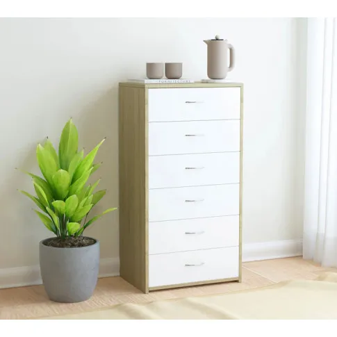 wnetrze z wykorzystaniem nowoczesnej komody 50 cm iwerna sonoma bialy