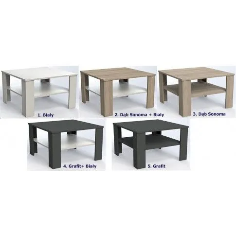 Zdjęcie kwadratowa ława grafitowa z białą półką Bohosa 2X | Edinos.pl