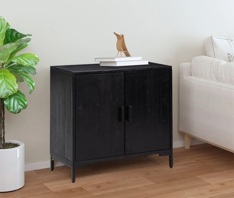 Czarna komoda recyklingowa Lunari