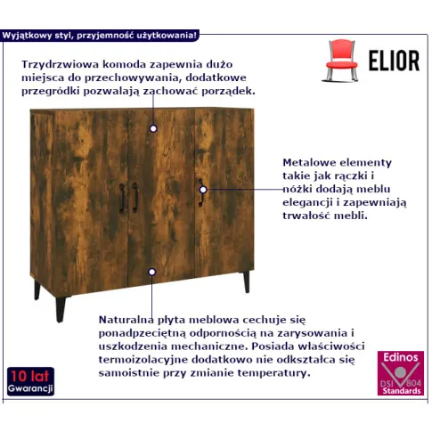 Sorello komoda w kolorze przydymionego dębu