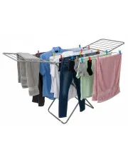 Srebrna rozkładana suszarka na pranie - Sawila w sklepie Edinos.pl