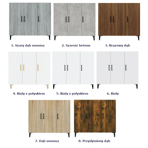 Kolory trzydrzwiowej szafki do salonu Sorello