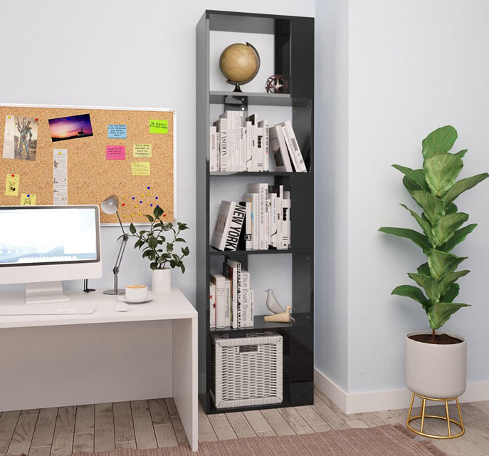 Pracownia z wykorzystaniem minimalistycznego regału do salonu Cullen