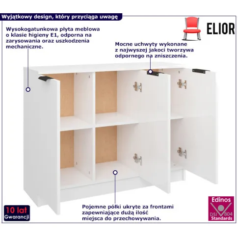 Prostokątna biała komoda Novila