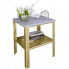 Nowoczesny stolik kawowy złoty + beton - Kurina 3X
