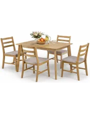 Zestaw stół z krzesłami jasny dąb - Turner w sklepie Edinos.pl