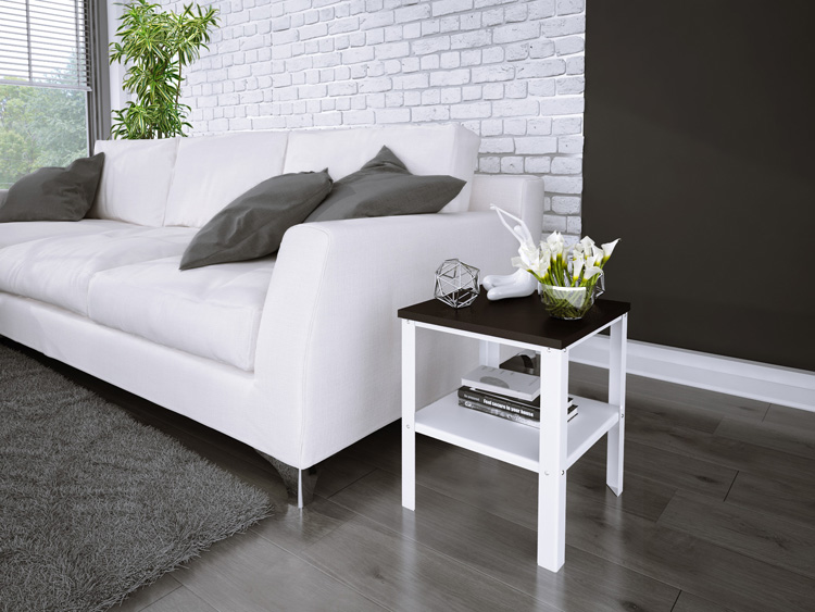 Wizualizacja stolika kawowego Sufix 5X biały+czarny połysk