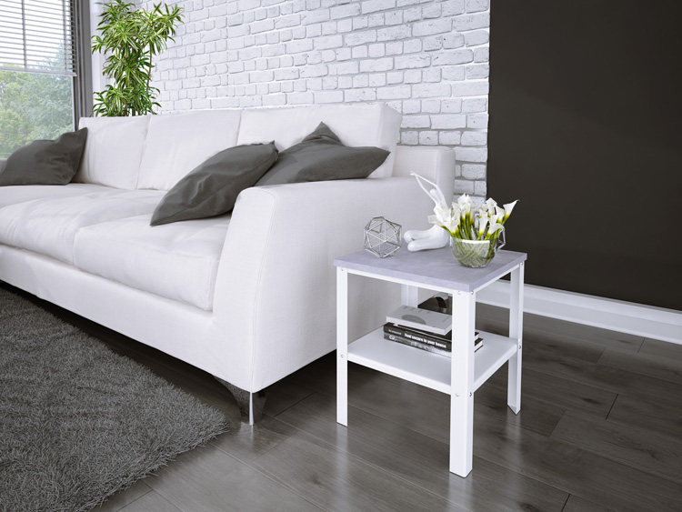 Wizualizacja stolika kawowego Sufix 5X biały+beton