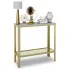 Metalowa konsola w stylu glamour złoty + beton - Erid 3X
