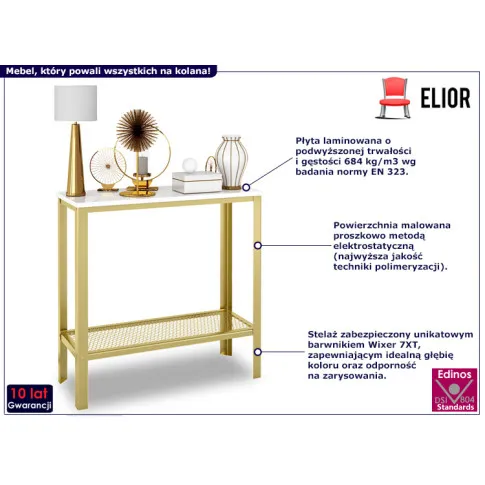 Nowoczesna konsola Atrosa 3X złoty   biały połysk