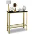 Konsola z metalowym stelażem złoty + czarny połysk - Erid 3X