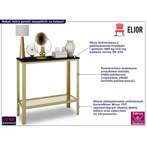 Nowoczesna konsola Atrosa 3X złoty   czarny połysk