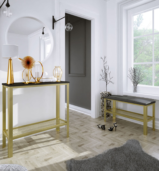 Wizualizacja konsoli Erid 3X złoty+czarny połysk