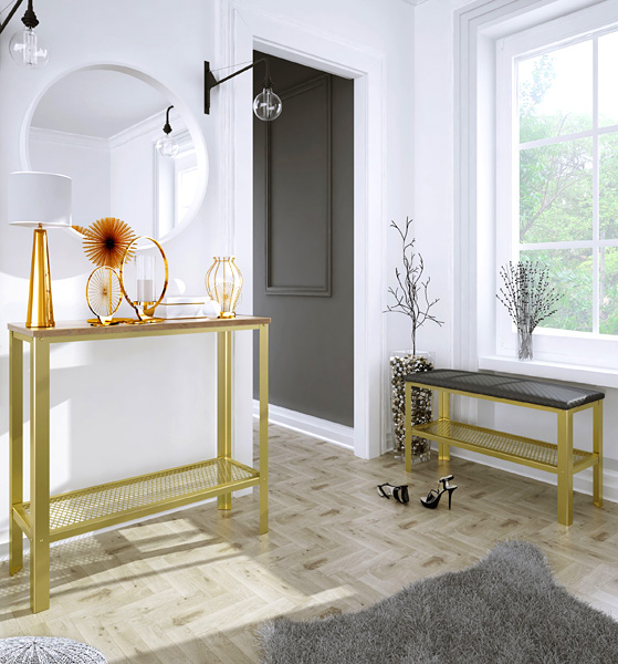 Wizualizacja konsoli Erid 3X złoty+dąb lancelot