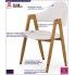 Fotografia Krzesło gięte z podłokietnikami Ebris - białe z kategorii Krzesła tapicerowane