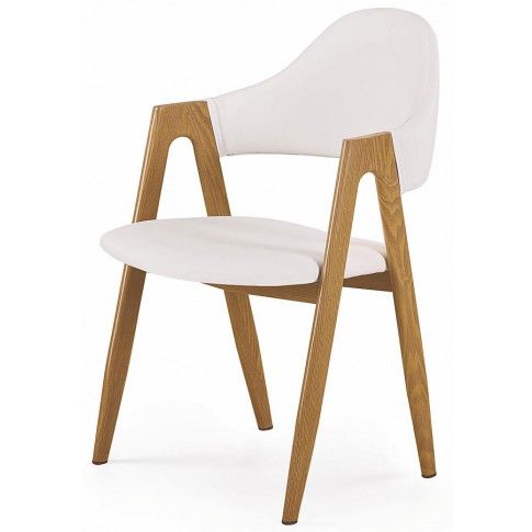 Zdjęcie produktu Krzesło gięte z podłokietnikami Ebris - białe.