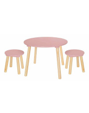 Różowy zestaw dla dziewczynki stolik z taboretami - Geronimo w sklepie Edinos.pl