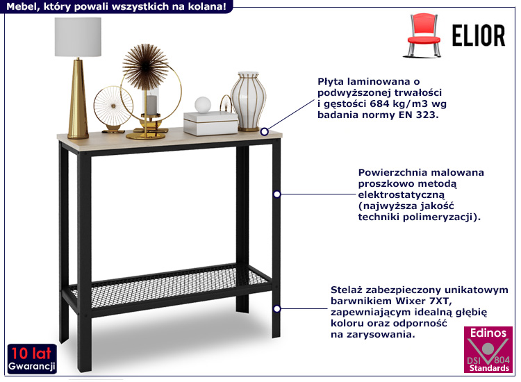 Nowoczesna konsola Atrosa X czarny+dąb sonoma