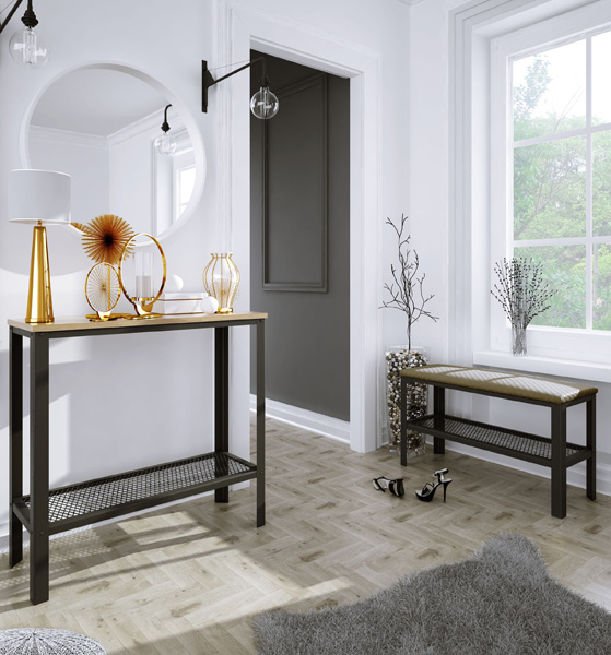 Wizualizacja konsoli Erid 4X czarny+dąb sonoma