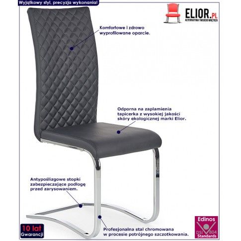 Fotografia Krzesło pikowane Norter - czarne z kategorii Krzesła metalowe